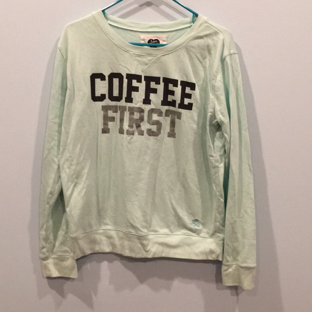 Cute turquoise crew neck sweater